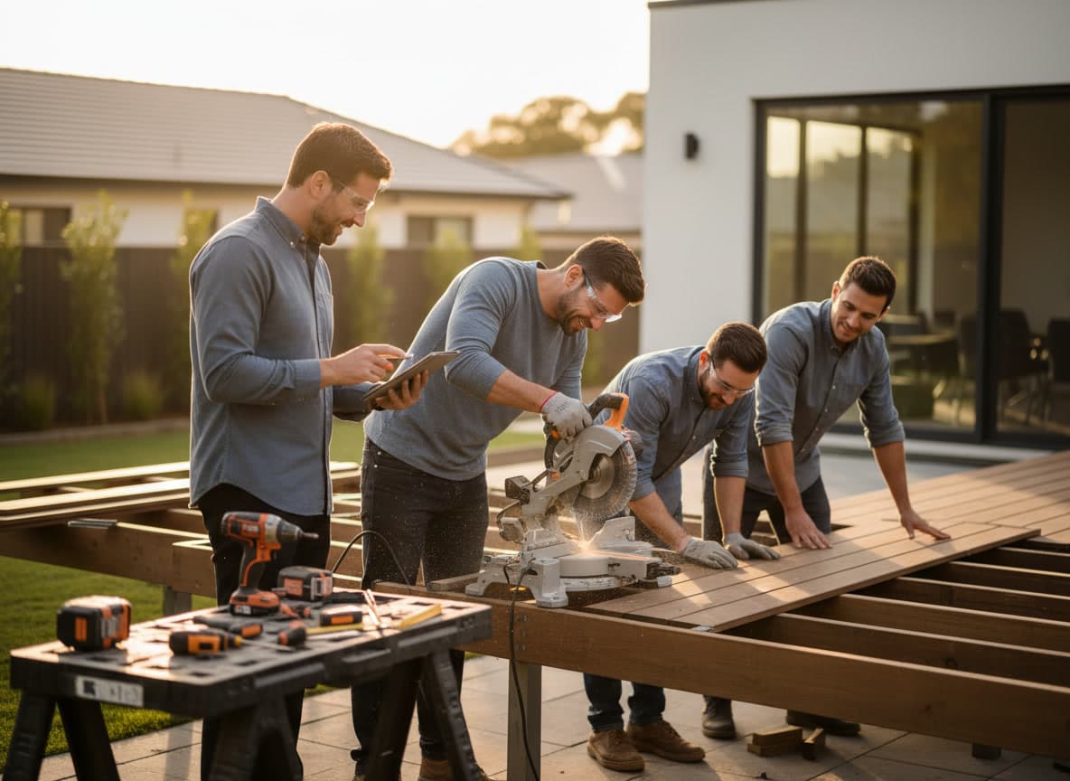 Our team discussing project plans