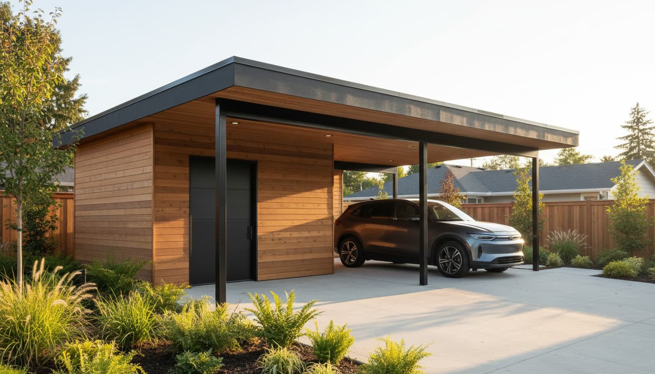 Combination carport and storage example