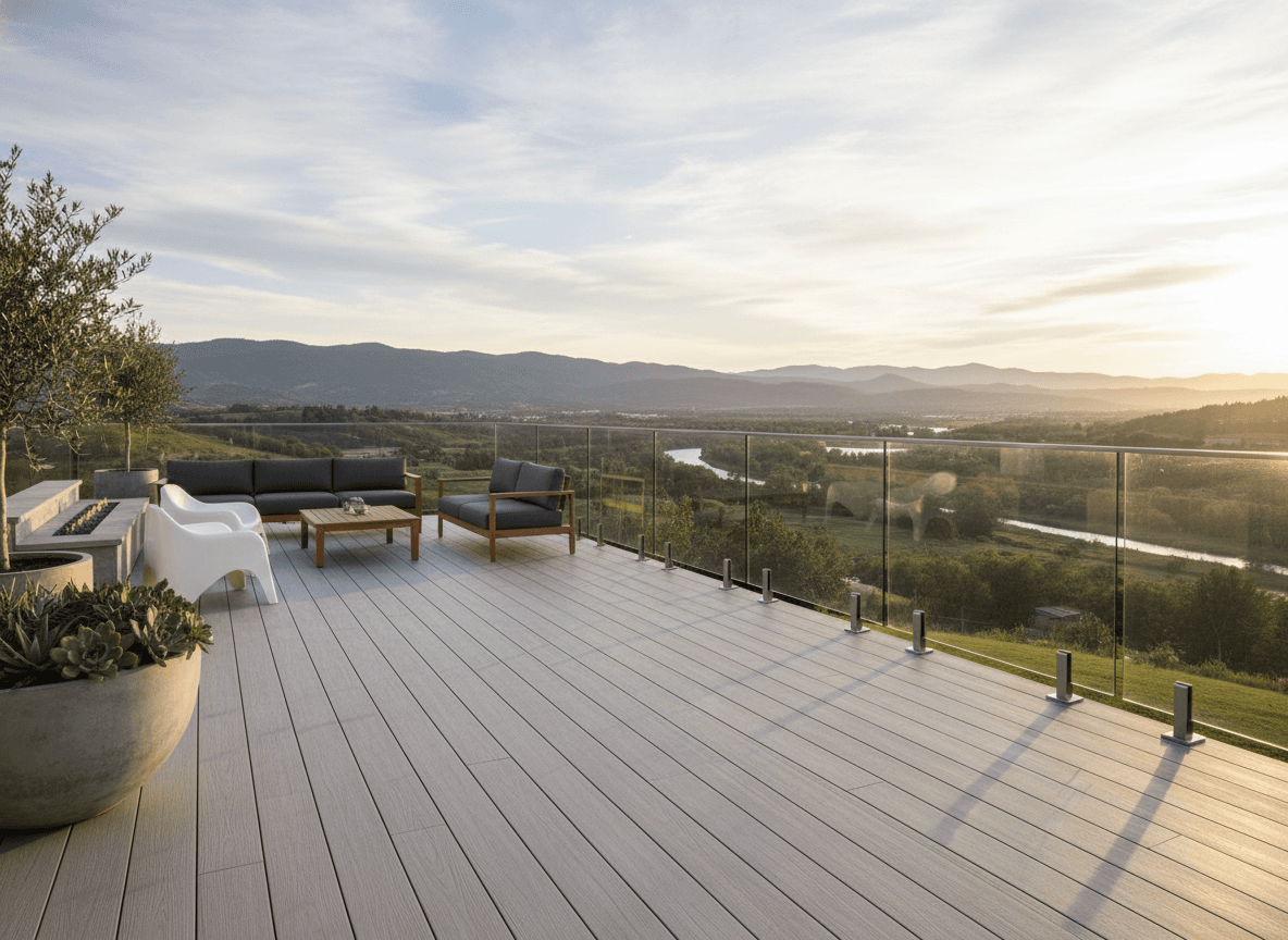 Modern vinyl deck with clean lines