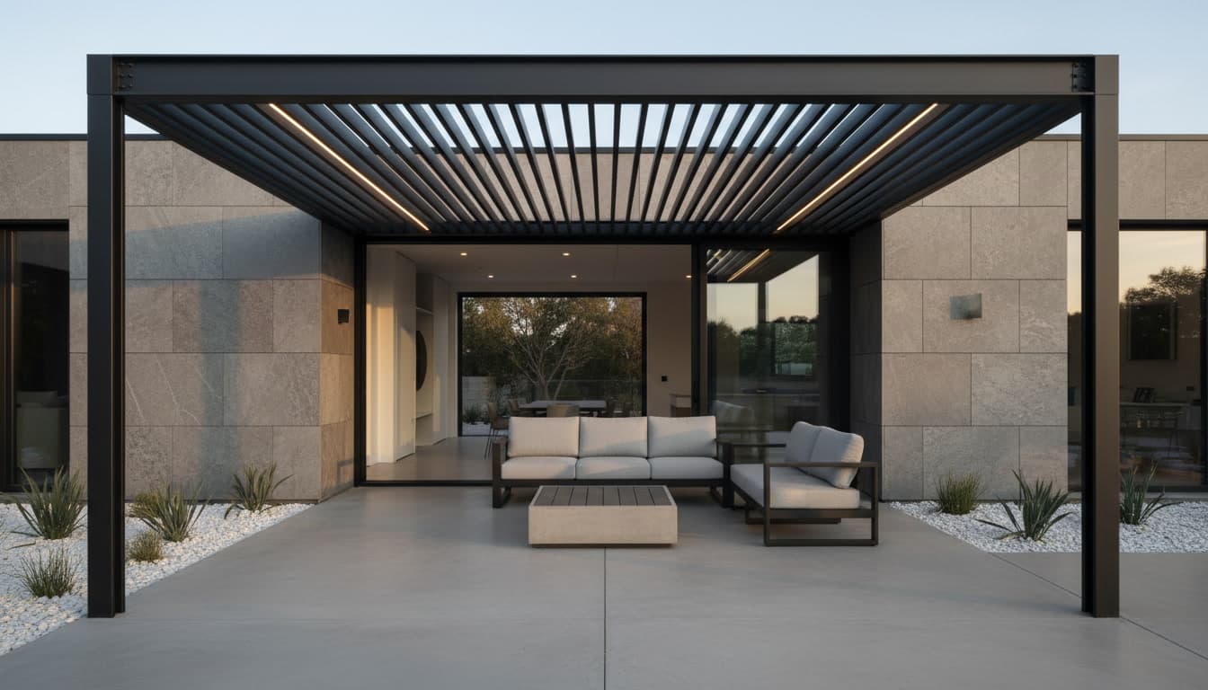 Attached pergola example