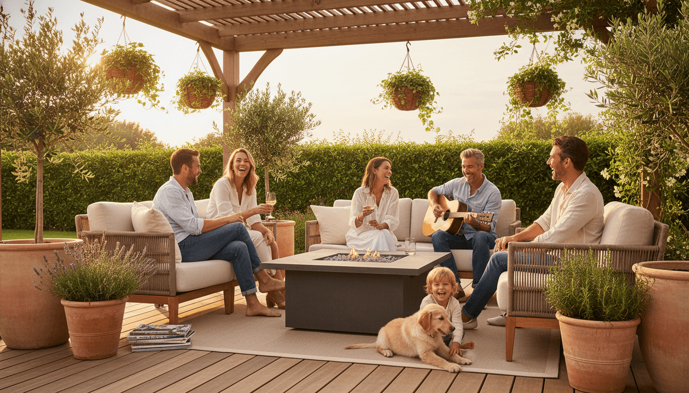 Happy clients enjoying their outdoor spaces